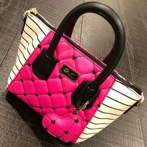 Betsey Johnson Bags Pink And Black Betsey Johnson Purse Poshmark